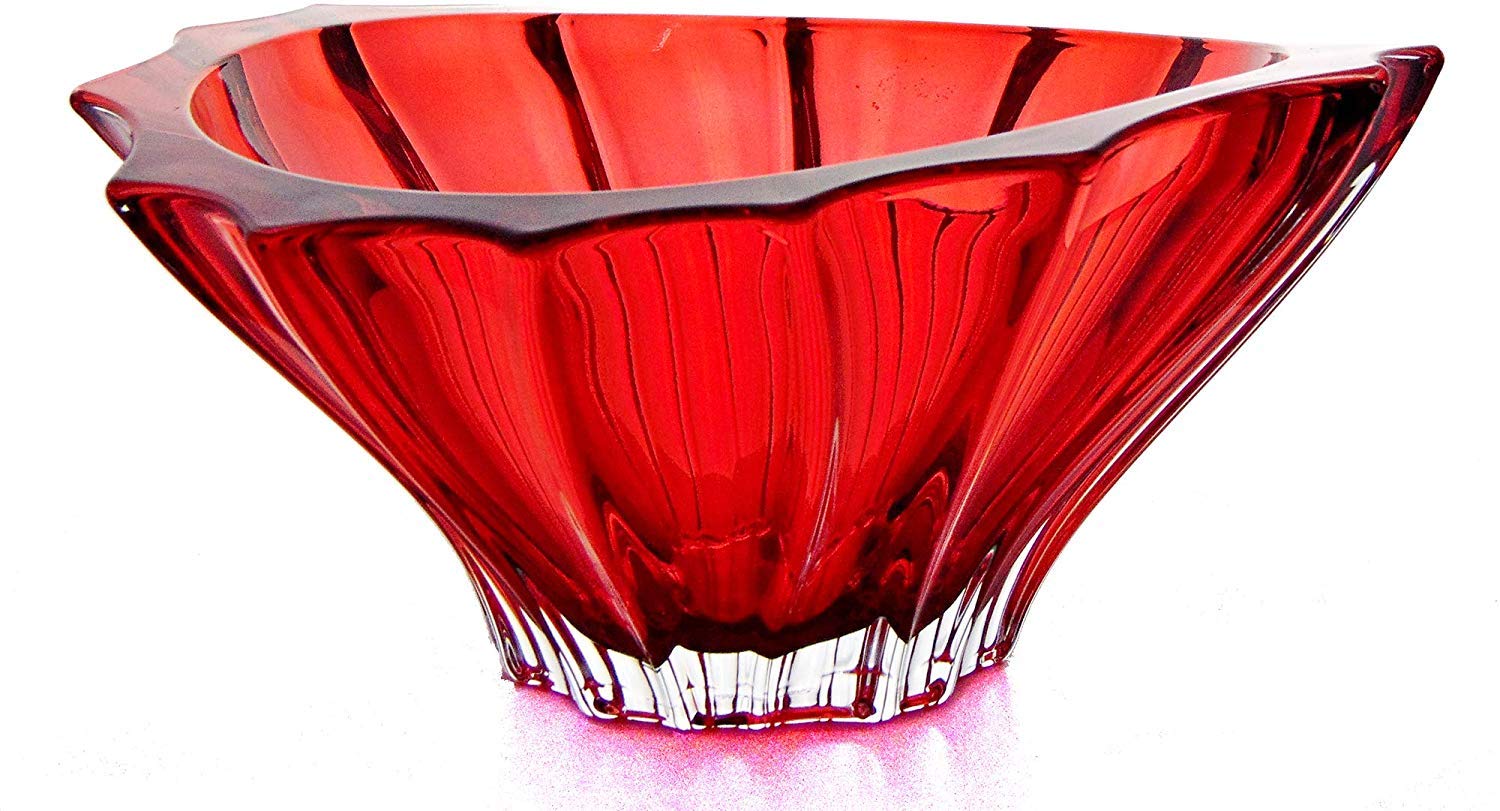 Amazon.com: Czech Bohemian Crystal Glass Bowl-Vase 8''-Dia Red